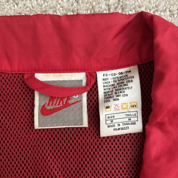 Nike Windbreaker Jacket 90s Red Blue Men Sz M Colorblock Full Zip Lightweight - Picture 3 of 13